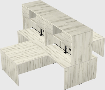 Quad l-shaped office desks