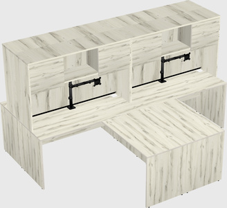 Quad l-shaped office desks