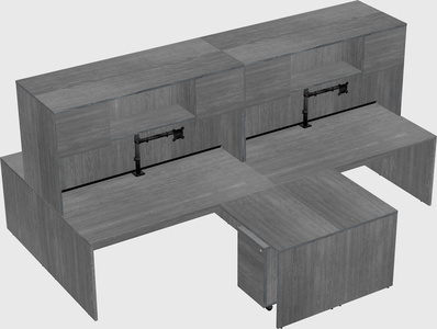 Quad l-shaped office desks