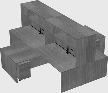 Quad l-shaped office desks