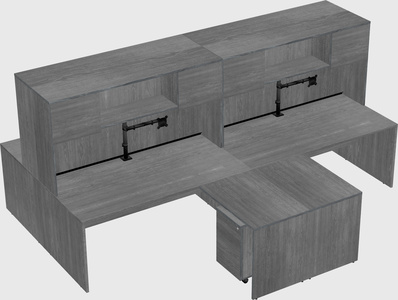 Quad l-shaped office desks