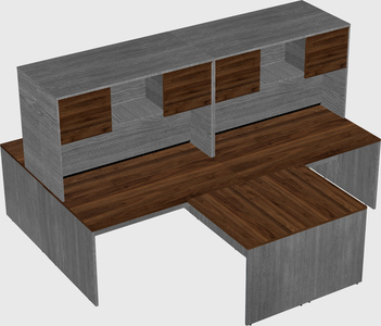 Quad l-shaped office desks
