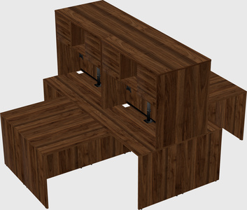 Quad l-shaped office desks
