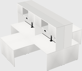 Quad l-shaped office desks