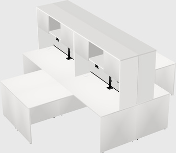 Quad l-shaped office desks