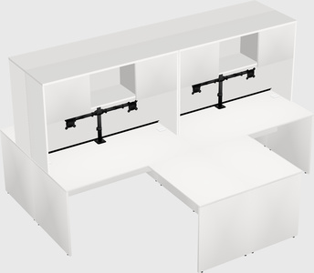 Quad l-shaped office desks