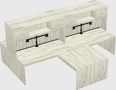 Quad l-shaped office desks