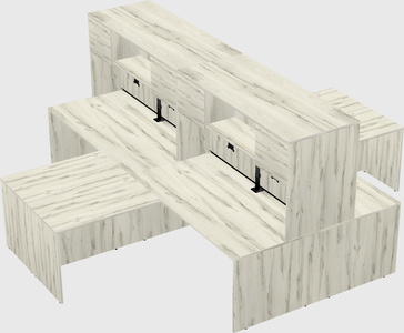 Quad l-shaped office desks