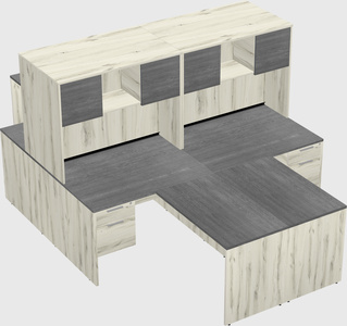 Quad l-shaped office desks