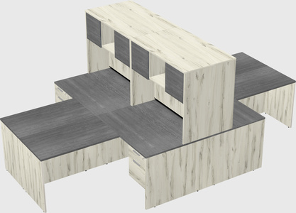 Quad l-shaped office desks