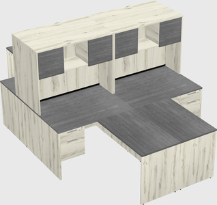 Quad l-shaped office desks