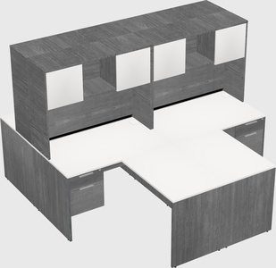 Quad l-shaped office desks