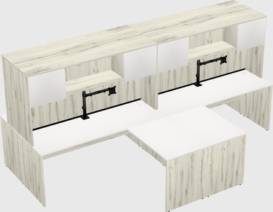 Quad l-shaped office desks