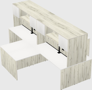 Quad l-shaped office desks