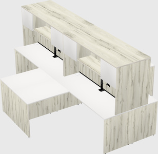 Quad l-shaped office desks