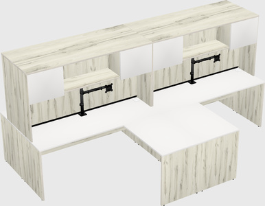 Quad l-shaped office desks