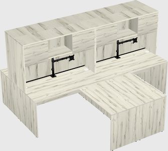 Quad l-shaped office desks