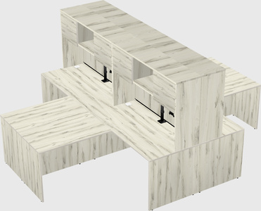 Quad l-shaped office desks