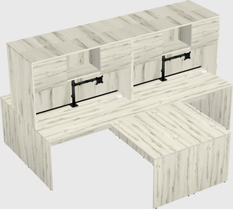 Quad l-shaped office desks