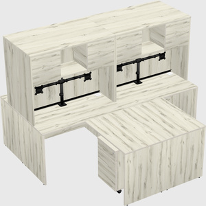 Quad l-shaped office desks