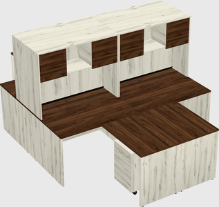 Quad l-shaped office desks