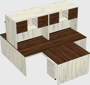 Quad l-shaped office desks