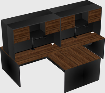 Quad l-shaped office desks