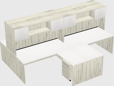 Quad l-shaped office desks
