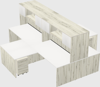 Quad l-shaped office desks