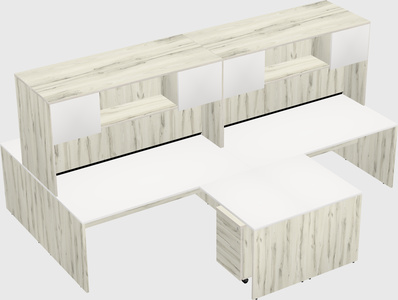 Quad l-shaped office desks