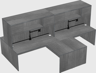 Quad l-shaped office desks