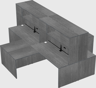 Quad l-shaped office desks