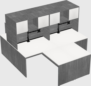 Quad l-shaped office desks