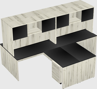 Quad l-shaped office desks