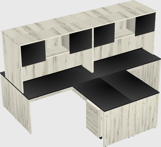 Quad l-shaped office desks