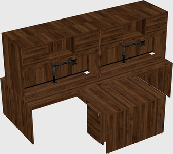 Quad l-shaped office desks