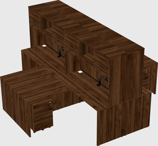 Quad l-shaped office desks