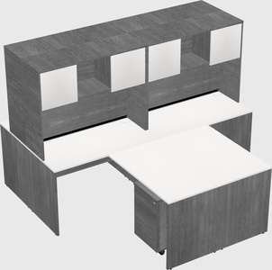 Quad l-shaped office desks