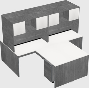 Quad l-shaped office desks