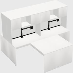 Quad l-shaped office desks