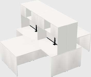 Quad l-shaped office desks