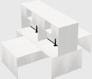 Quad l-shaped office desks