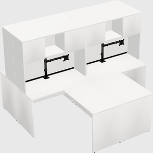 Quad l-shaped office desks