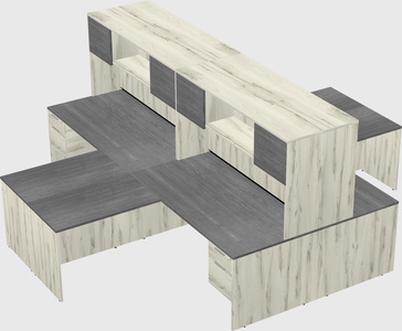 Quad l-shaped office desks