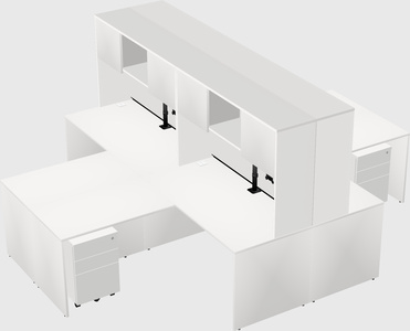 Quad l-shaped office desks