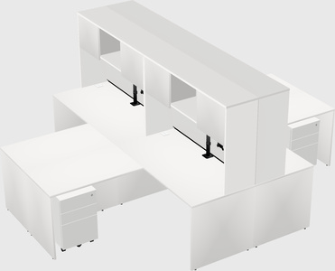 Quad l-shaped office desks