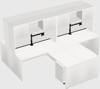 Quad l-shaped office desks