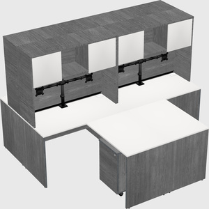 Quad l-shaped office desks