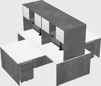 Quad l-shaped office desks