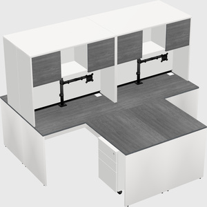 Quad l-shaped office desks
